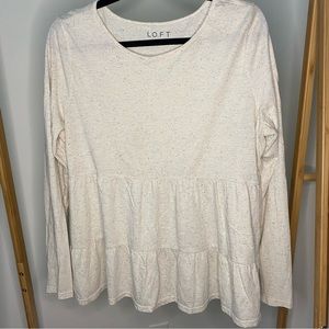 LOFT Speckled Babydoll Long Sleeve Top size M